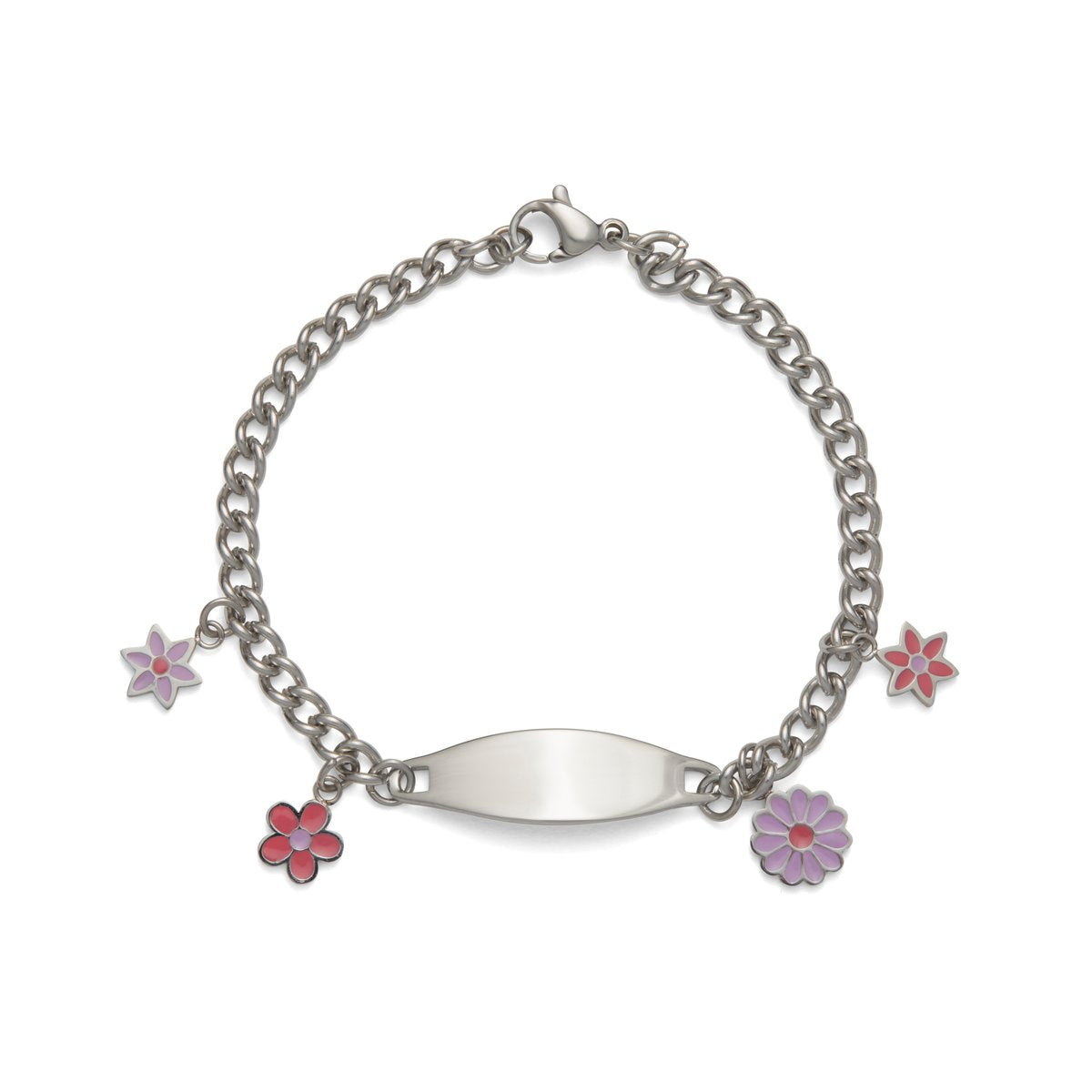 Little Girl's Flower Charmed ID Bracelet