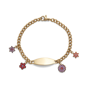 Little Girl's Flower Charmed ID Bracelet