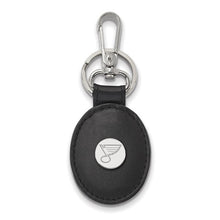 Load image into Gallery viewer, St. Louis Blues Black Leather Oval Key Chain