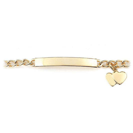 Double Heart First ID Bracelet