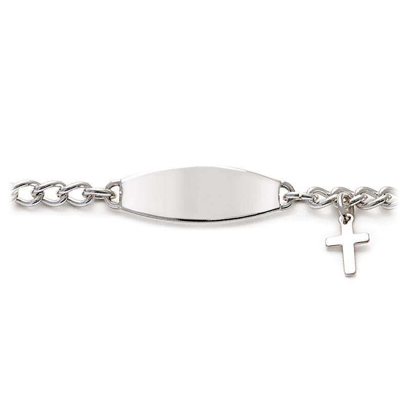First ID Bracelet with Cross Charm