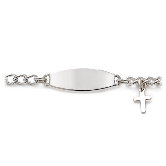 First ID Bracelet with Cross Charm