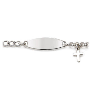 First ID Bracelet with Cross Charm