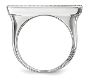 Sterling Silver & CZ Bar Ring