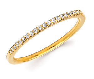 14K Yellow Gold Diamond Stackable