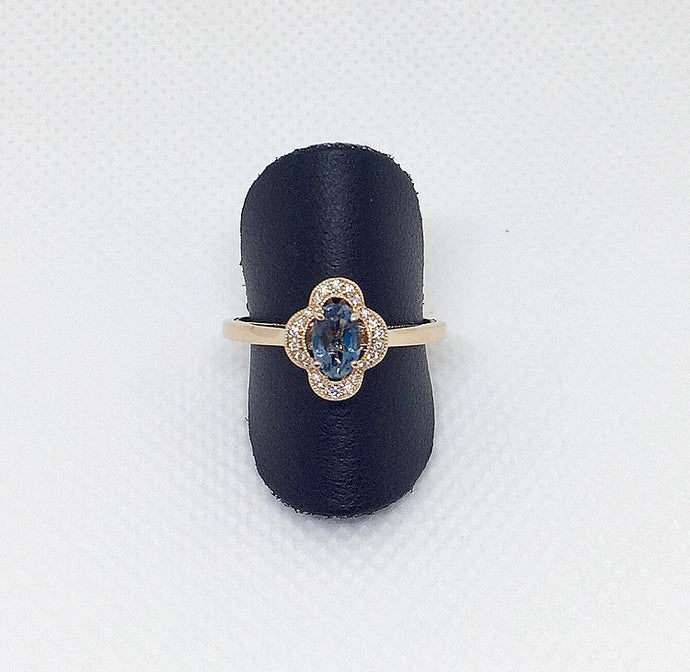 Blue Topaz & Diamond Fashion Ring