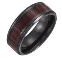 Load image into Gallery viewer, Men’s Titanium Ash Wood Inlay Wedding Band