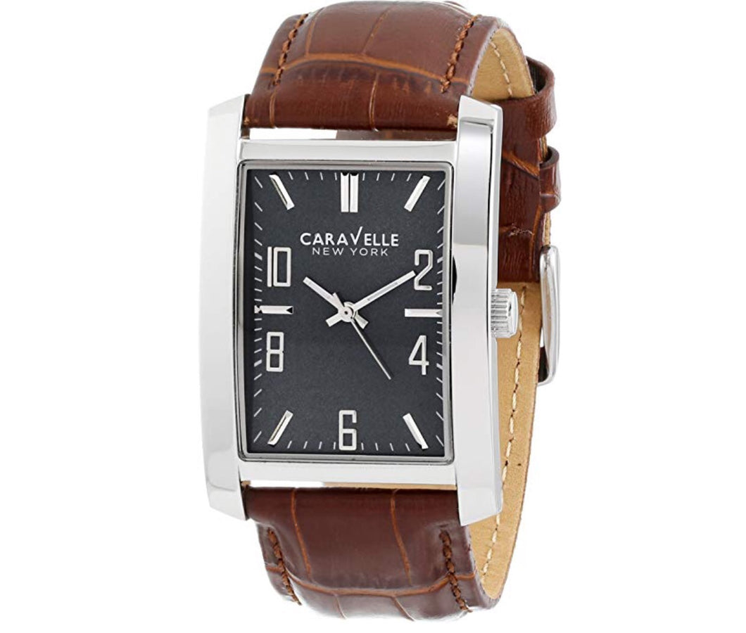 Men’s Brown Leather Gray Dial Caravelle Watch