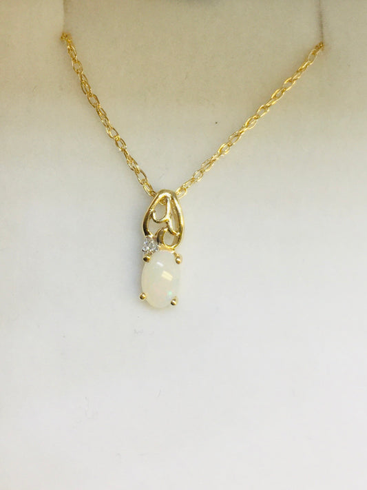 Oval Opal Necklace
