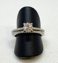 Load image into Gallery viewer, Pleasant 14K Round White Gold Engagement | Wedding Set