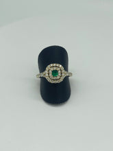 Load image into Gallery viewer, Emerald &amp; Diamond Engagement Ring