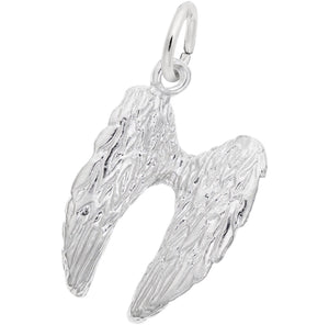 Sterling Silver 3D Angel Wings Charm