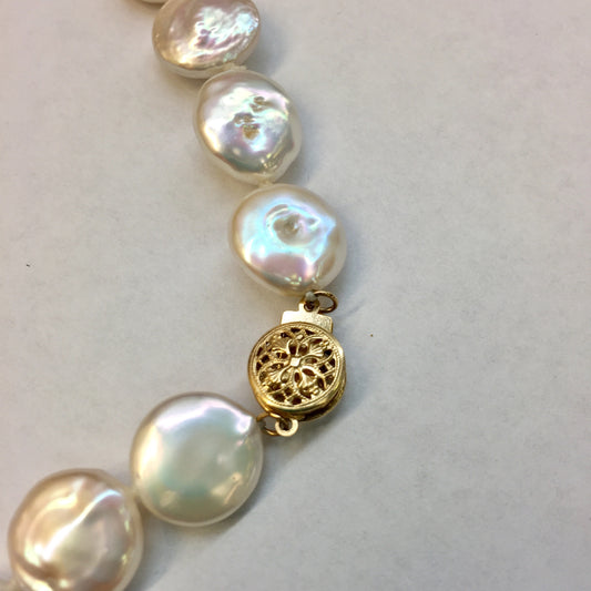 Coin Pearl Necklace Strand