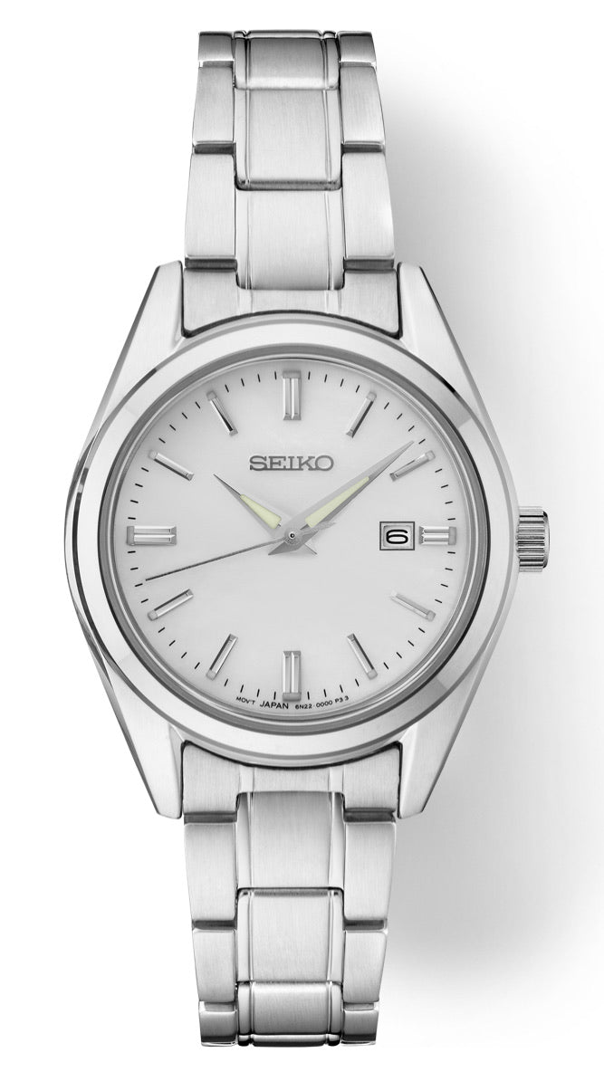 Shiny White Ladies Seiko Watch
