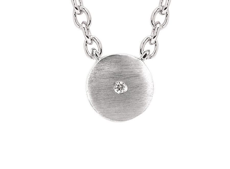Sterling Silver Satin Round Necklace