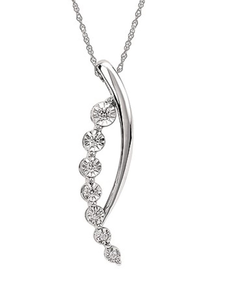 Illusion Set Diamond Bypass Pendant