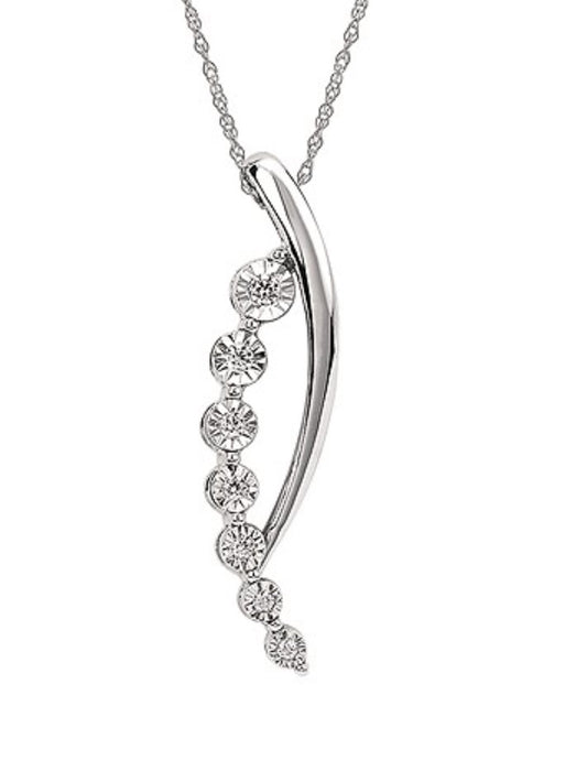 Illusion Set Diamond Bypass Pendant