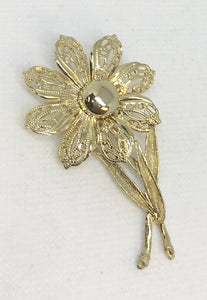 Gold Plated Flower Pin