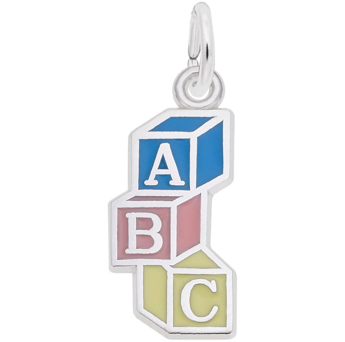 Sterling Silver ABC Baby Blocks Charm