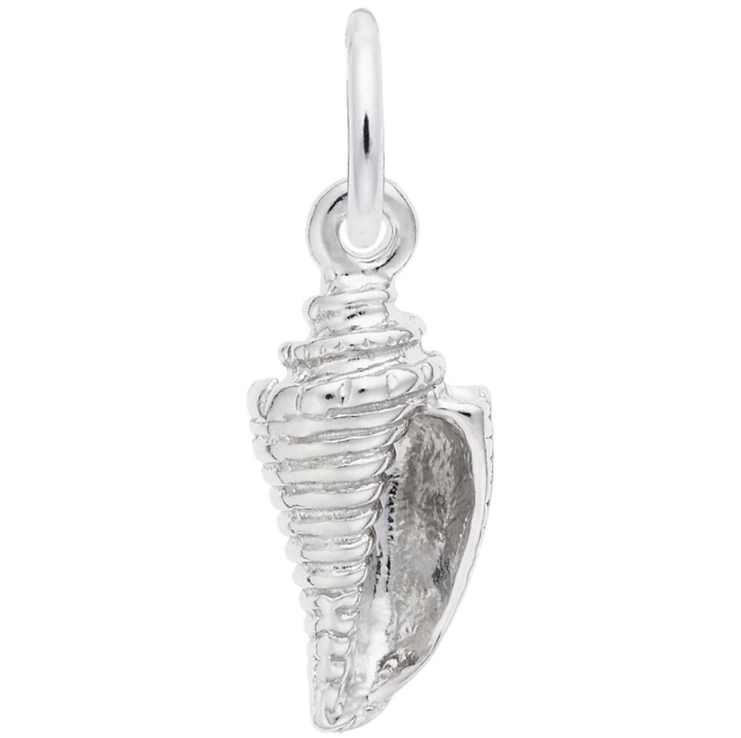 Sterling Silver 3D Cone Shell Charm