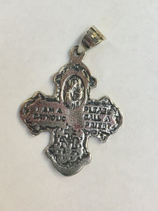 Sterling Silver Antiqued 4-way Medal