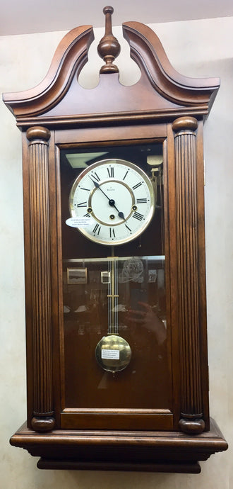 Key-Wind Wooden Bulova Wall Clock