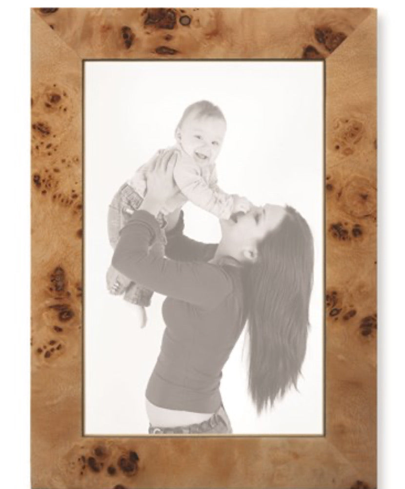 Tan Burl Wood Photo Frame