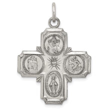 Load image into Gallery viewer, Sterling Silver Antiqued 4-way Medal