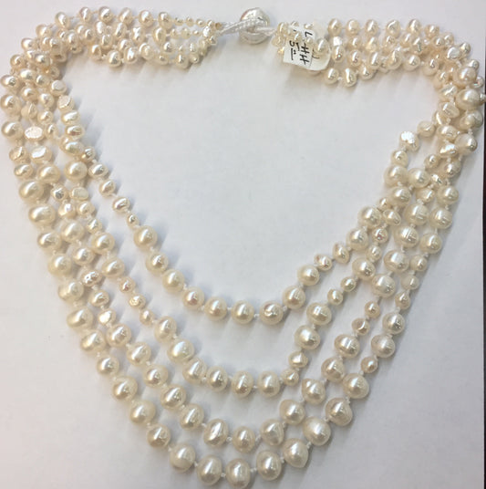 Quadruple Strand Pearl Necklace