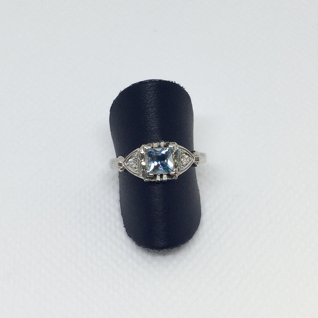 Aquamarine and Diamond Ring