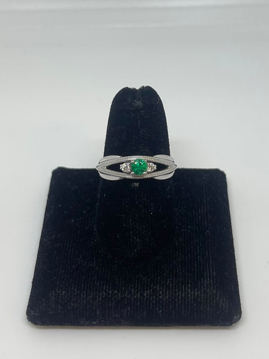 Emerald Eye Diamond Ring