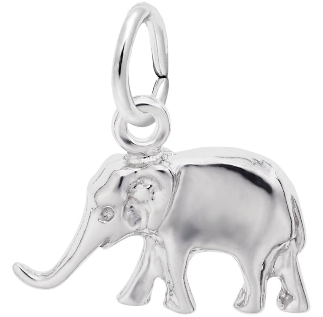 Sterling Silver 3D Elephant Charm
