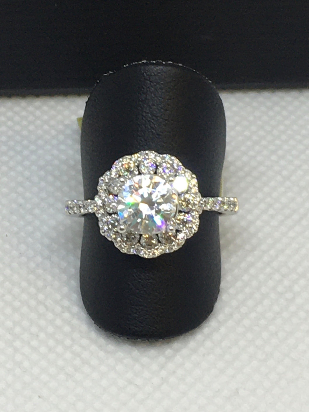 Double Halo Floral Engagement Ring