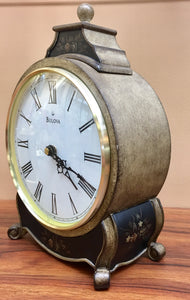 Light Wooden Bulova Mantle Clock