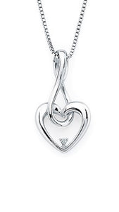 Infinity Heart and Diamond Pendant