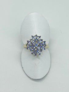 Tanzanite Cluster Ring