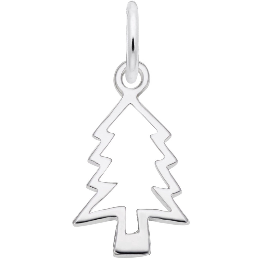 Sterling Silver Christmas Tree Cut-out Charm