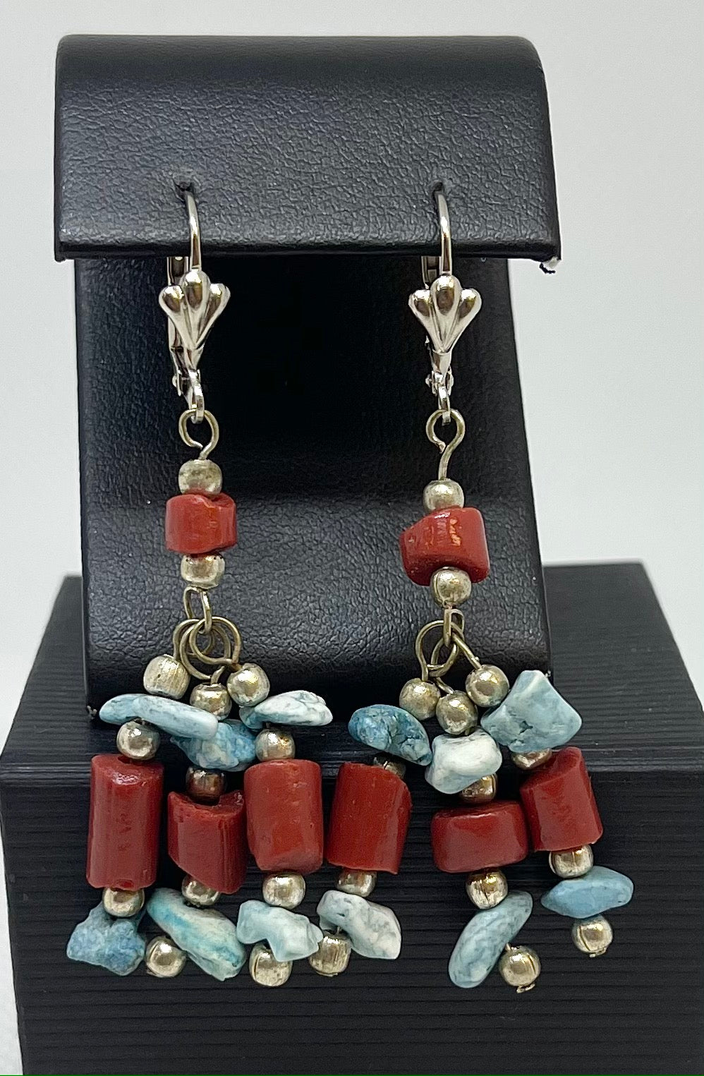 Coral and Turquoise Earrings