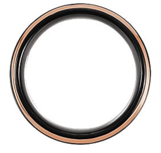 Men’s Black & Rose Gold Tungsten Band