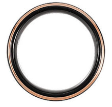Load image into Gallery viewer, Men’s Black &amp; Rose Gold Tungsten Band