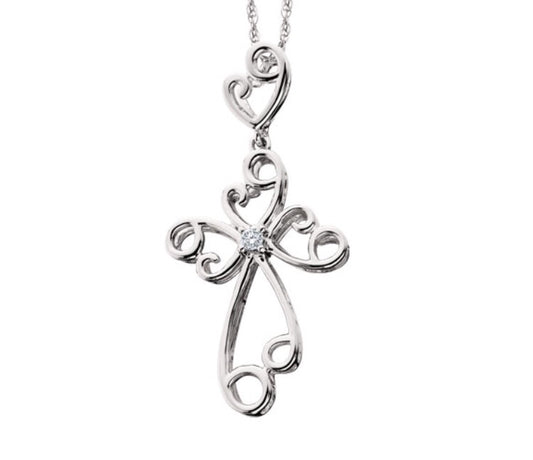 Diamond Heart Cross