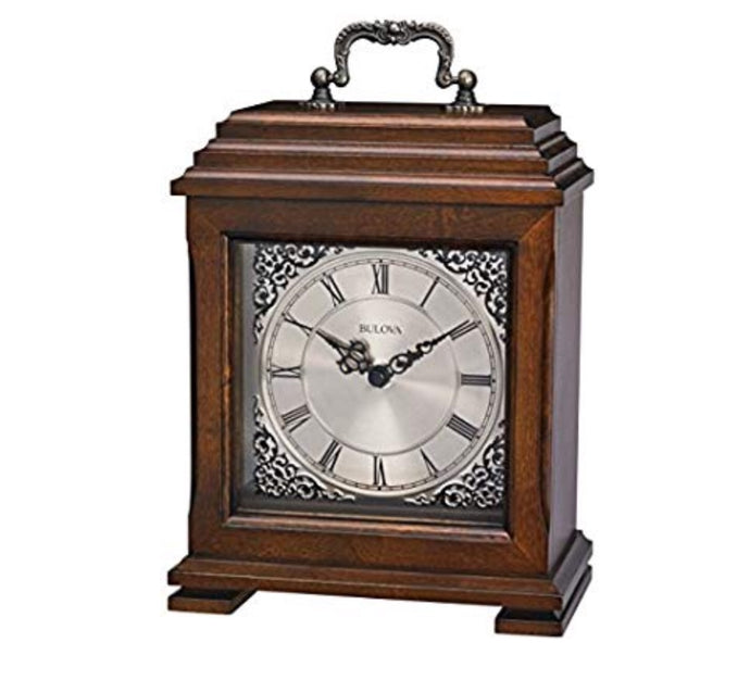 Brown Cherry Wooden Bulova Mantle Clock