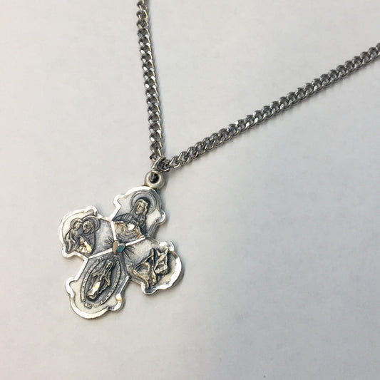 Sterling Silver Diamond Cut Four-Way Metal