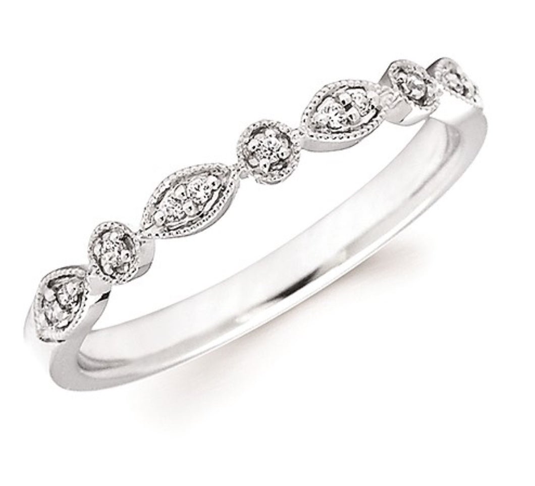 14K White Gold Diamond Stackable