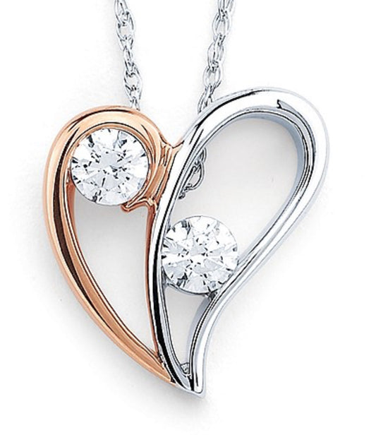 Gold and Diamond Heart Necklace