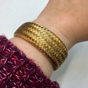 Gold Plated Woven Cuff Bracelet