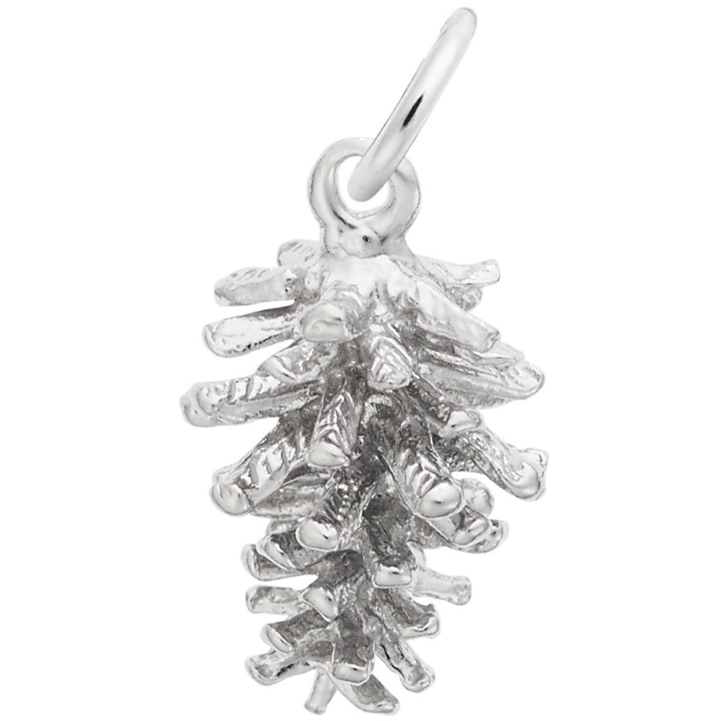 Sterling Silver 3D Pine Cone Charm