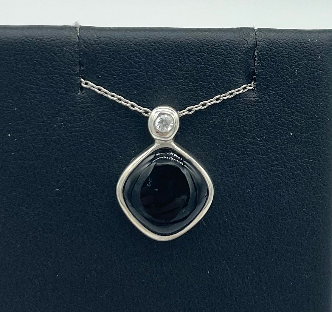 Onyx & CZ Pendant