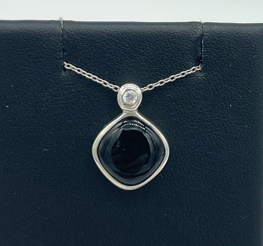 Onyx & CZ Pendant