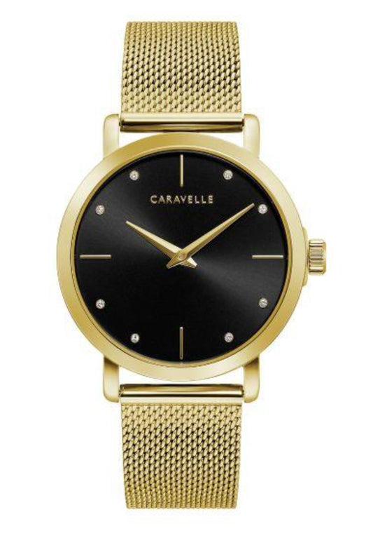Women’s Black & Gold tone Caravelle Watch